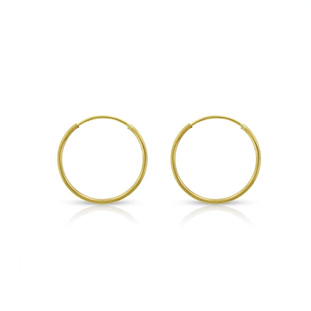14K Gold Hoop Earrings (10mm / 12mm / 14mm / 16mm / 18mm /20cm)