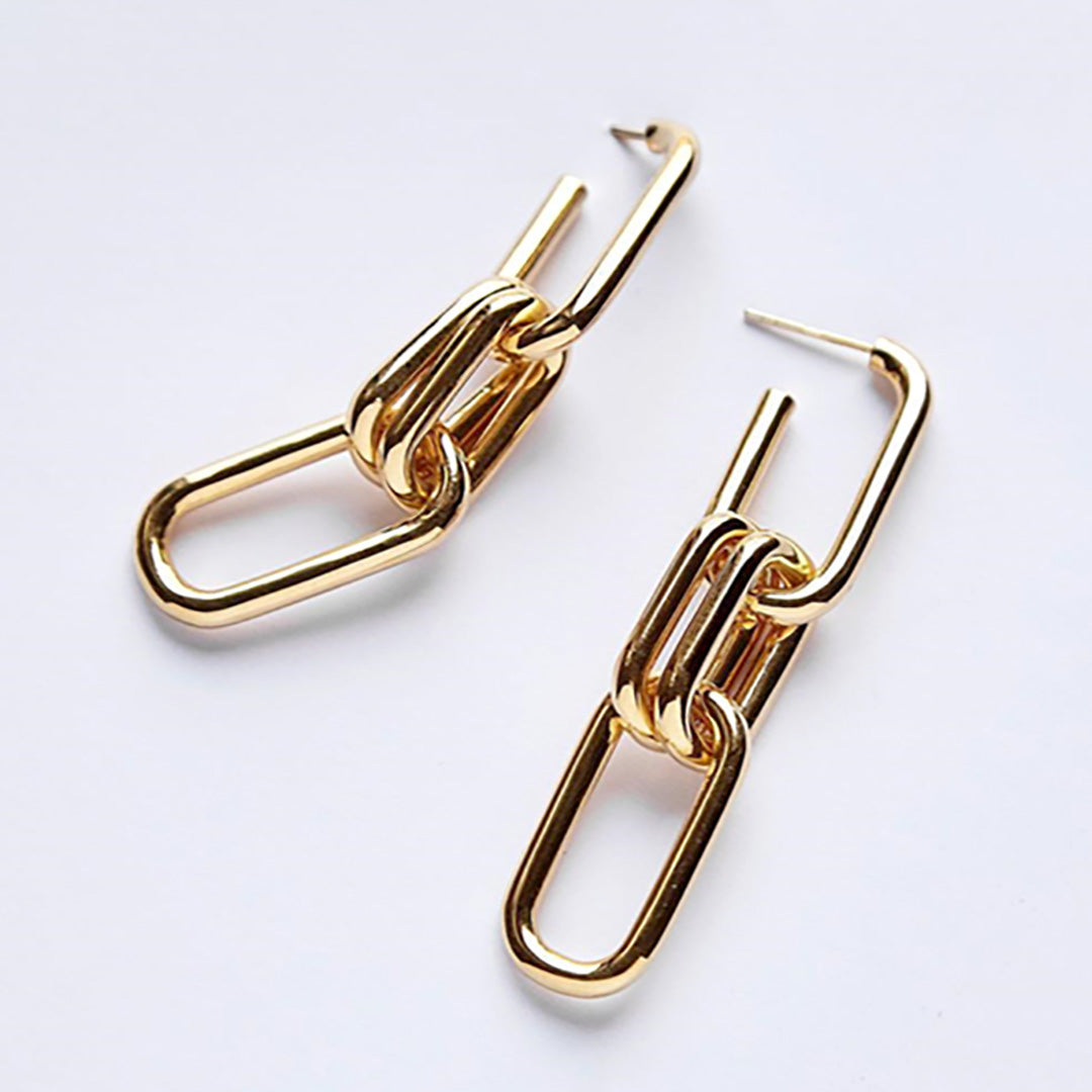 Gold / Sterling Silver Dipped Metal Chain Hoop Earrings (single / pair)