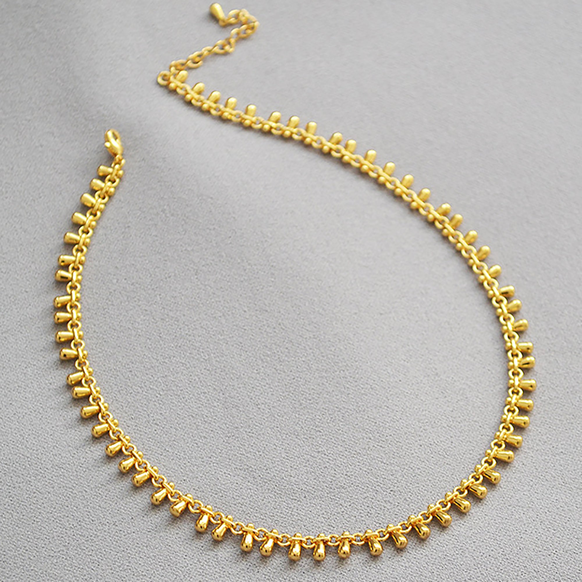 18K Gold Plated Vintage Metal Link Necklace gift holiday season birthday valentine anniversary wedding Choker Collar