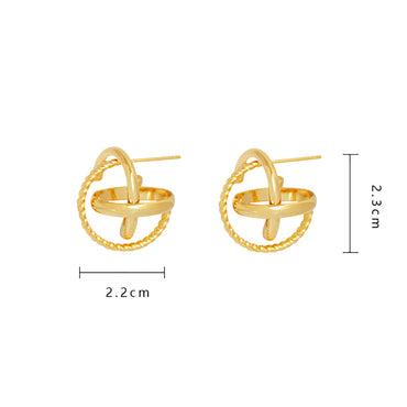 18K Gold Plated Deco Stud Earrings Gift wedding influencer styling KOL / Youtuber / Celebrity / Fashion Icon