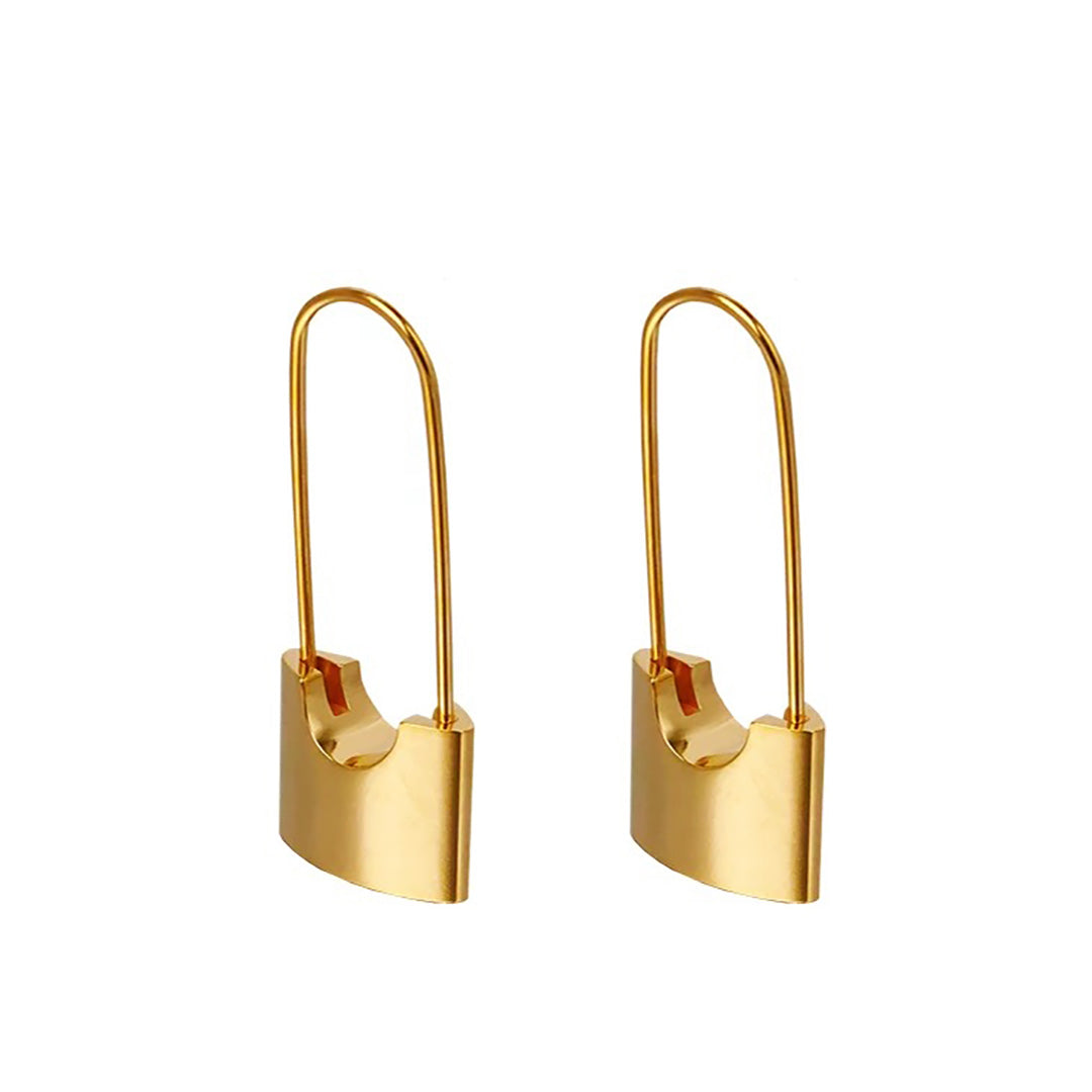 18K Gold Plated Pin Hoop Earrings