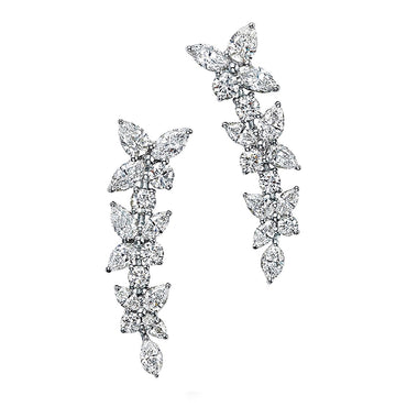 Vintage CZ Link Wedding Earrings Valentine Day Gift Mother's Day