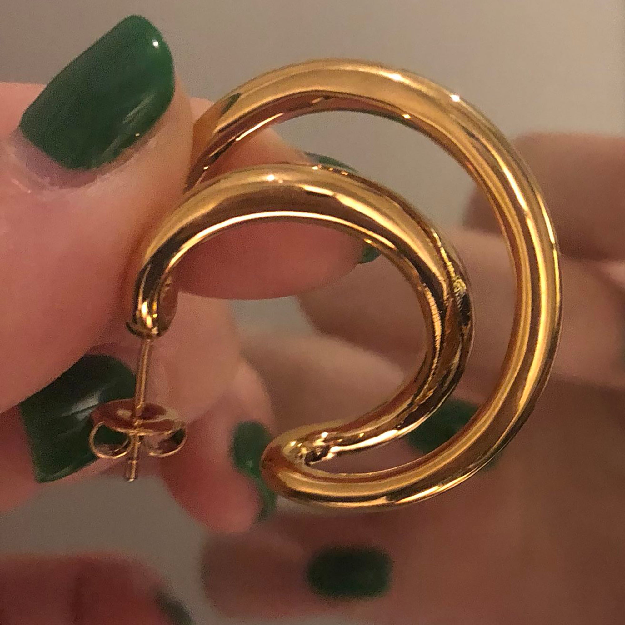 Gold Plated Statement Hoop Earrings