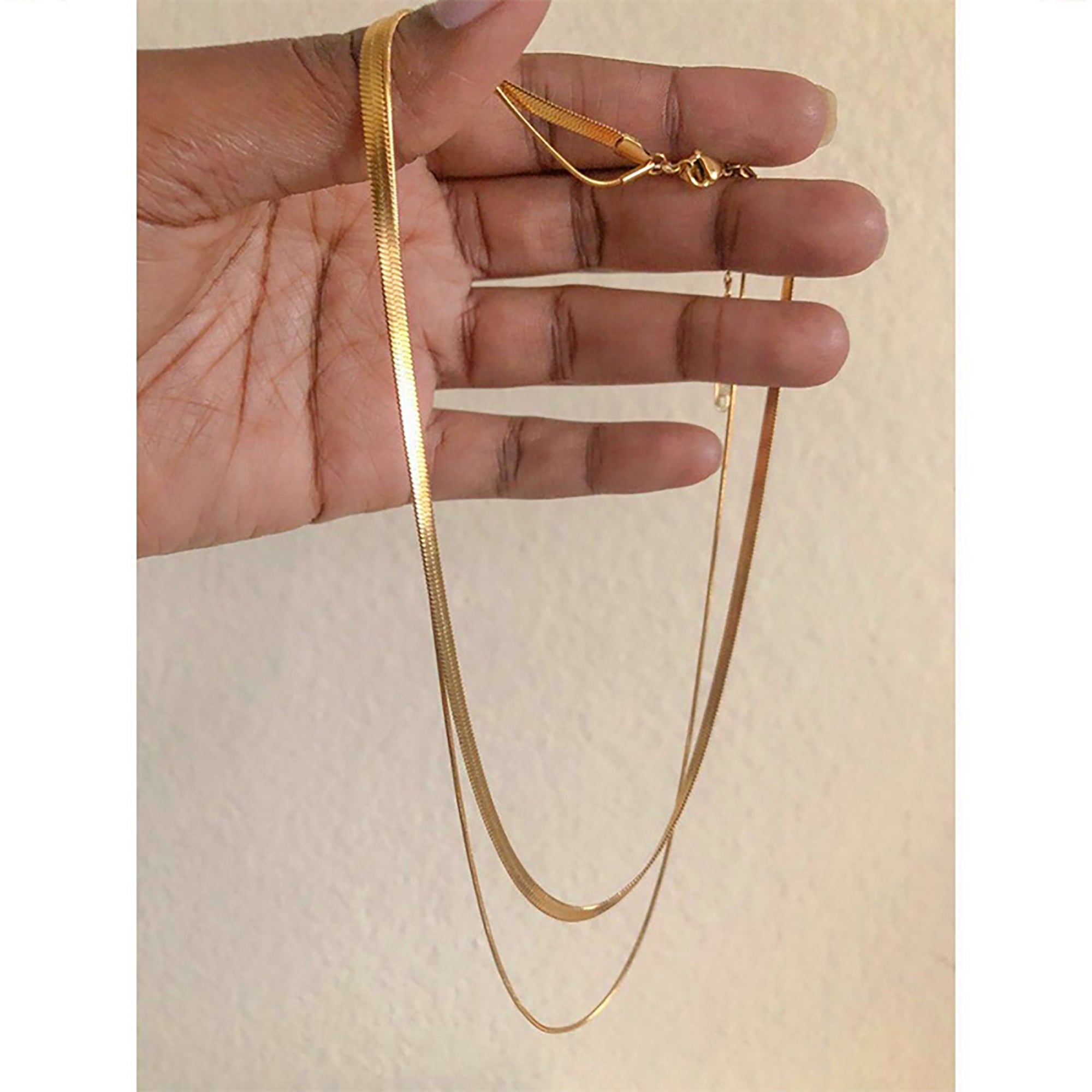Gold Plated Layered Metal Chain Necklace Gift wedding influencer styling KOL / Youtuber / Celebrity / Fashion Icon picked