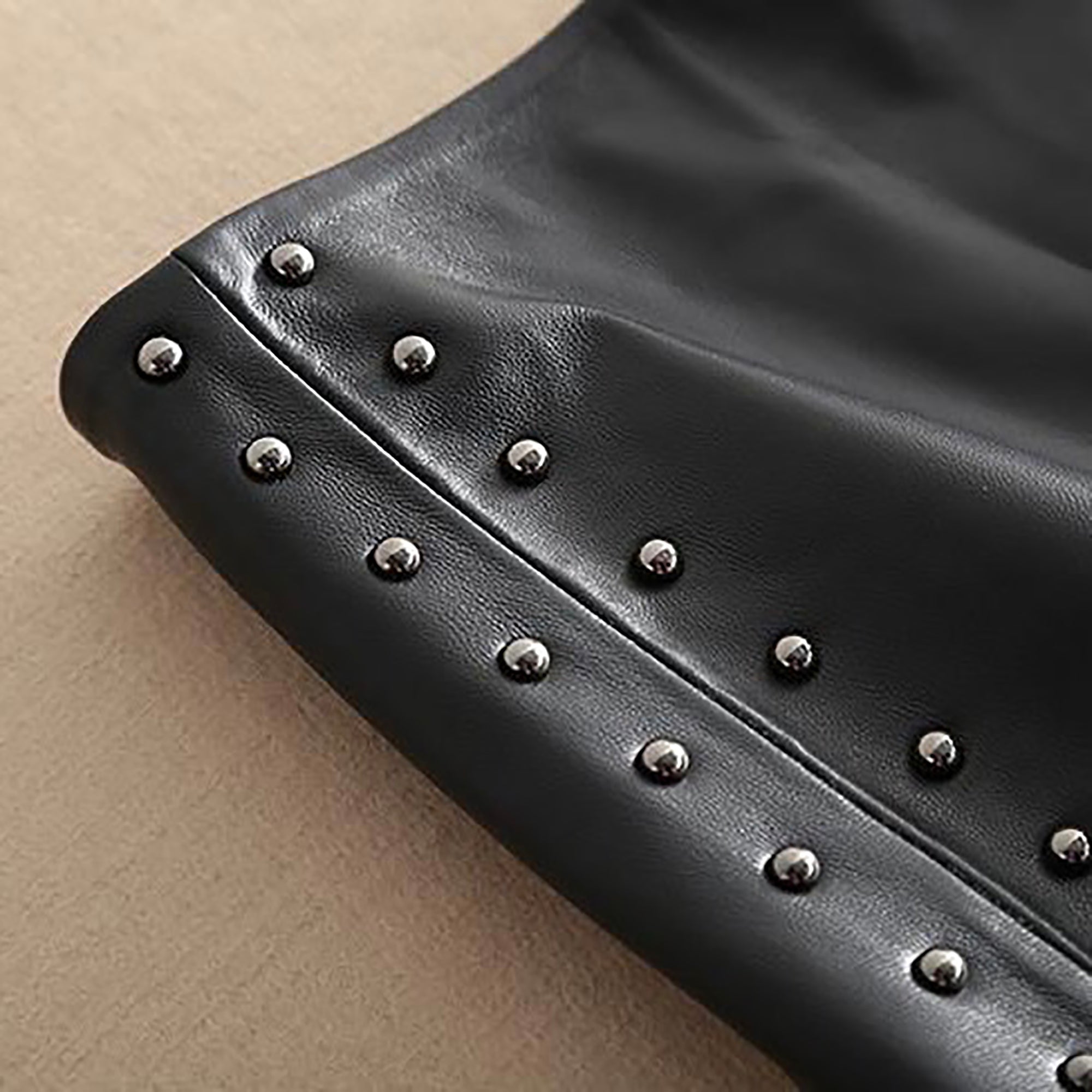 A/W Leather Rivets on Skirt