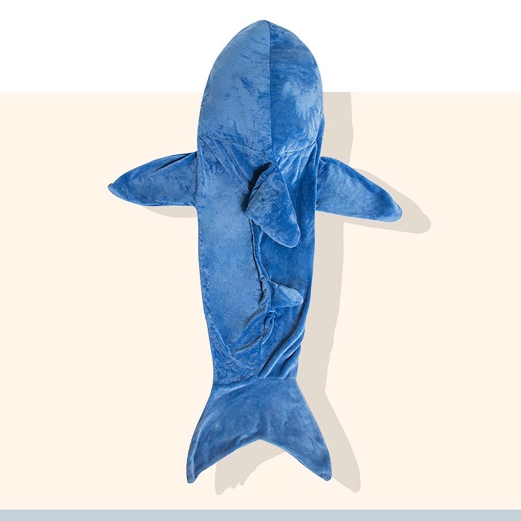 Shark Blanket for Boys Girls Super Soft Cozy Flannel Hoodie Shark Tail Wearable Fleece Throw Blanket Kids Cosplay Shark Costume Shark Gifts for Shark Lovers, Cosplay Shark)