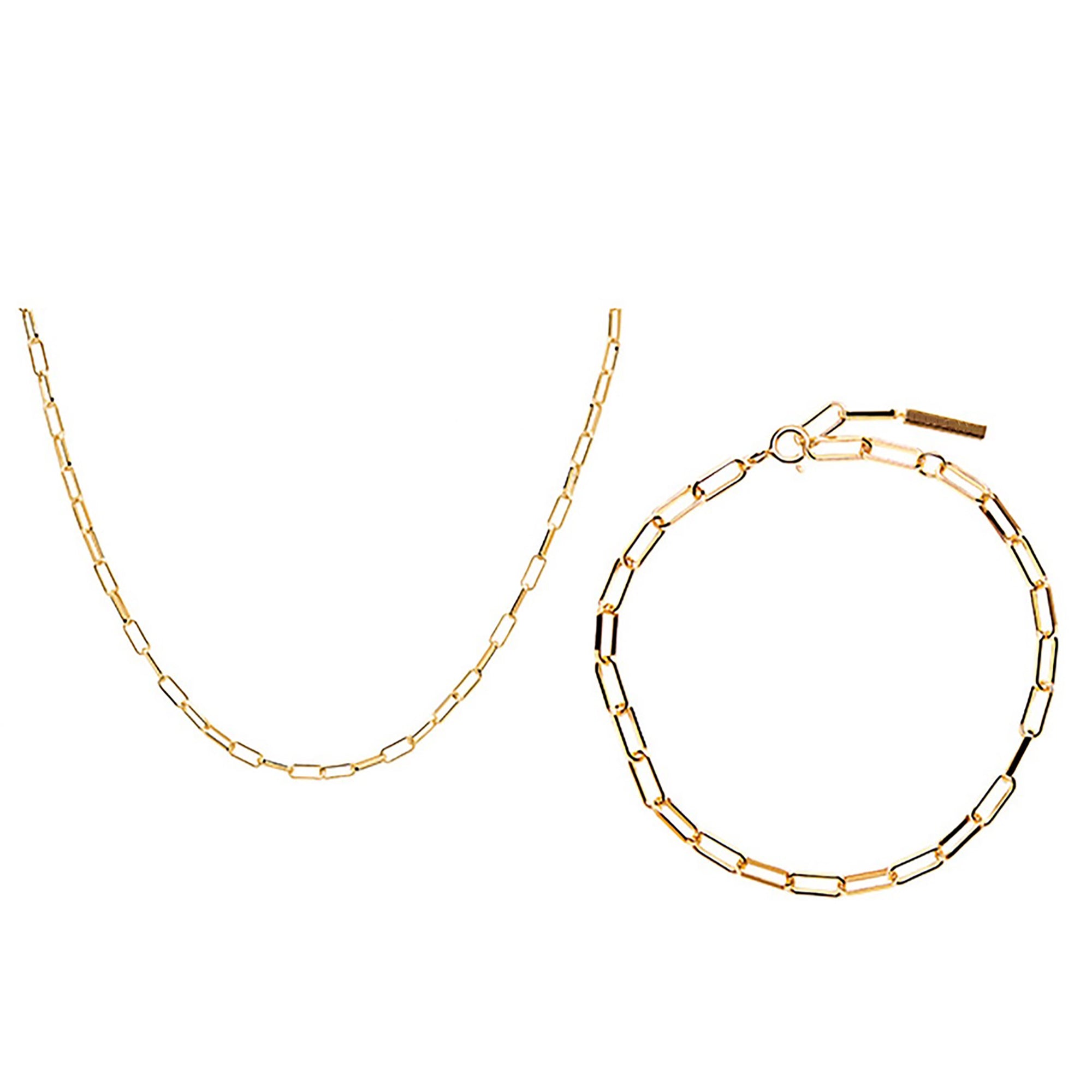 Gold Plated Metal Chain Necklace Bracelet Set Valentine Day Gift KOL / Youtuber / Celebrity / Fashion Icon styling