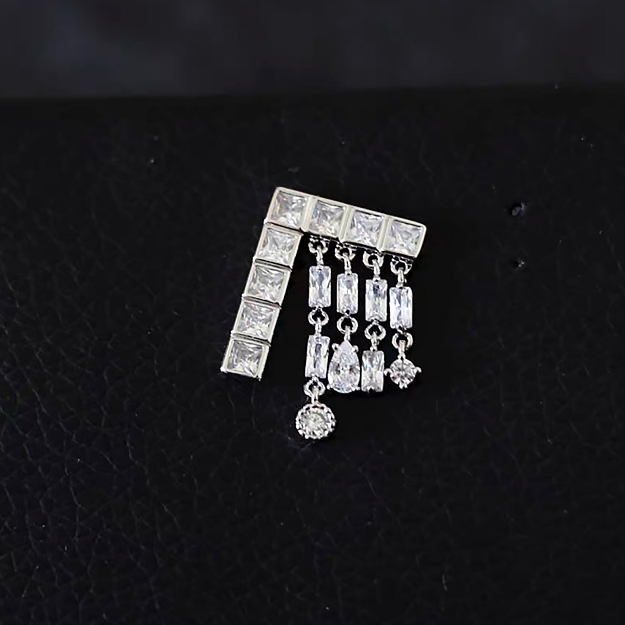 White Gold Plated with CZ Dangle Stud Earrings Gift Party wedding valentine's Day Anniversary