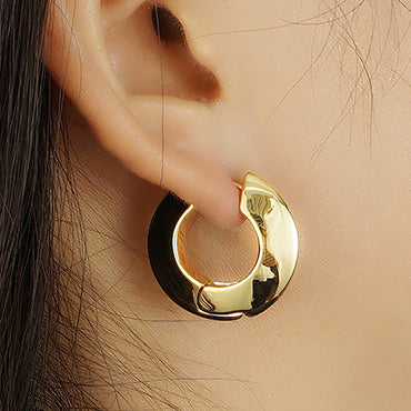 Gold Plated Chunky Hoop Earrings Valentine Day Gift birthday party anniversary