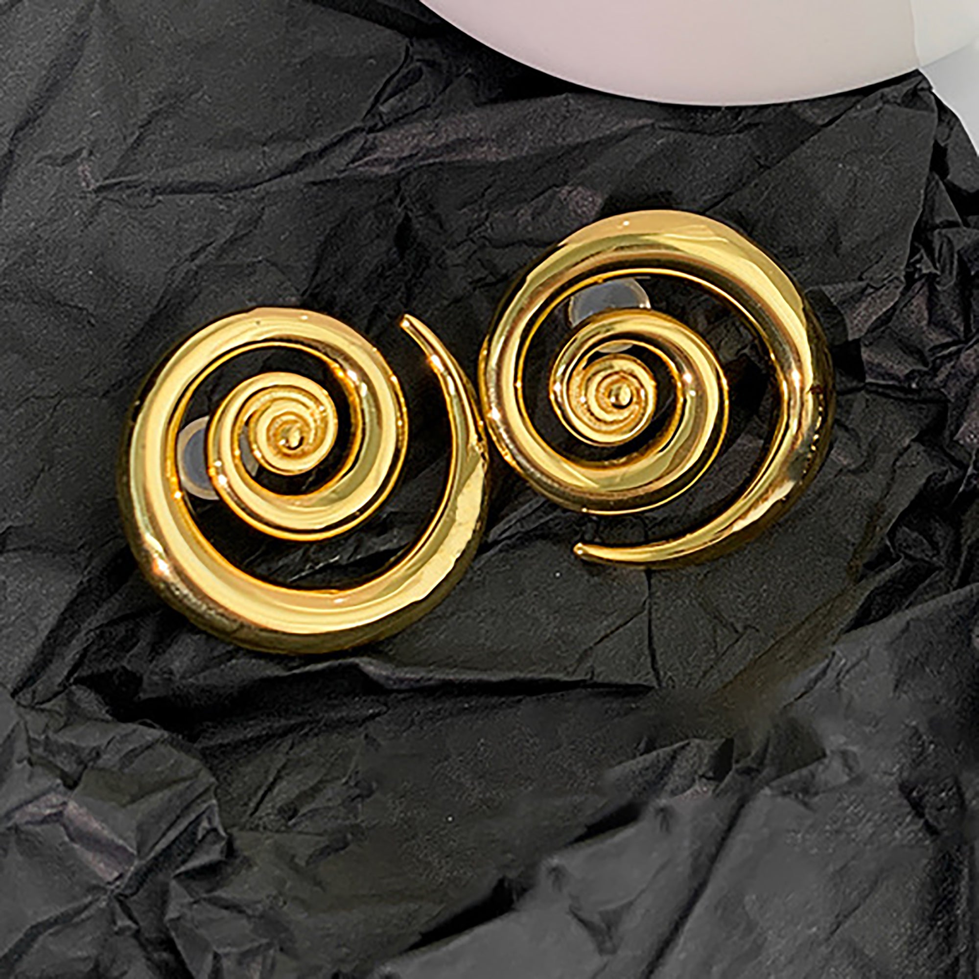 18K Gold Plated Swirl Stud Earrings Gift Party Wedding