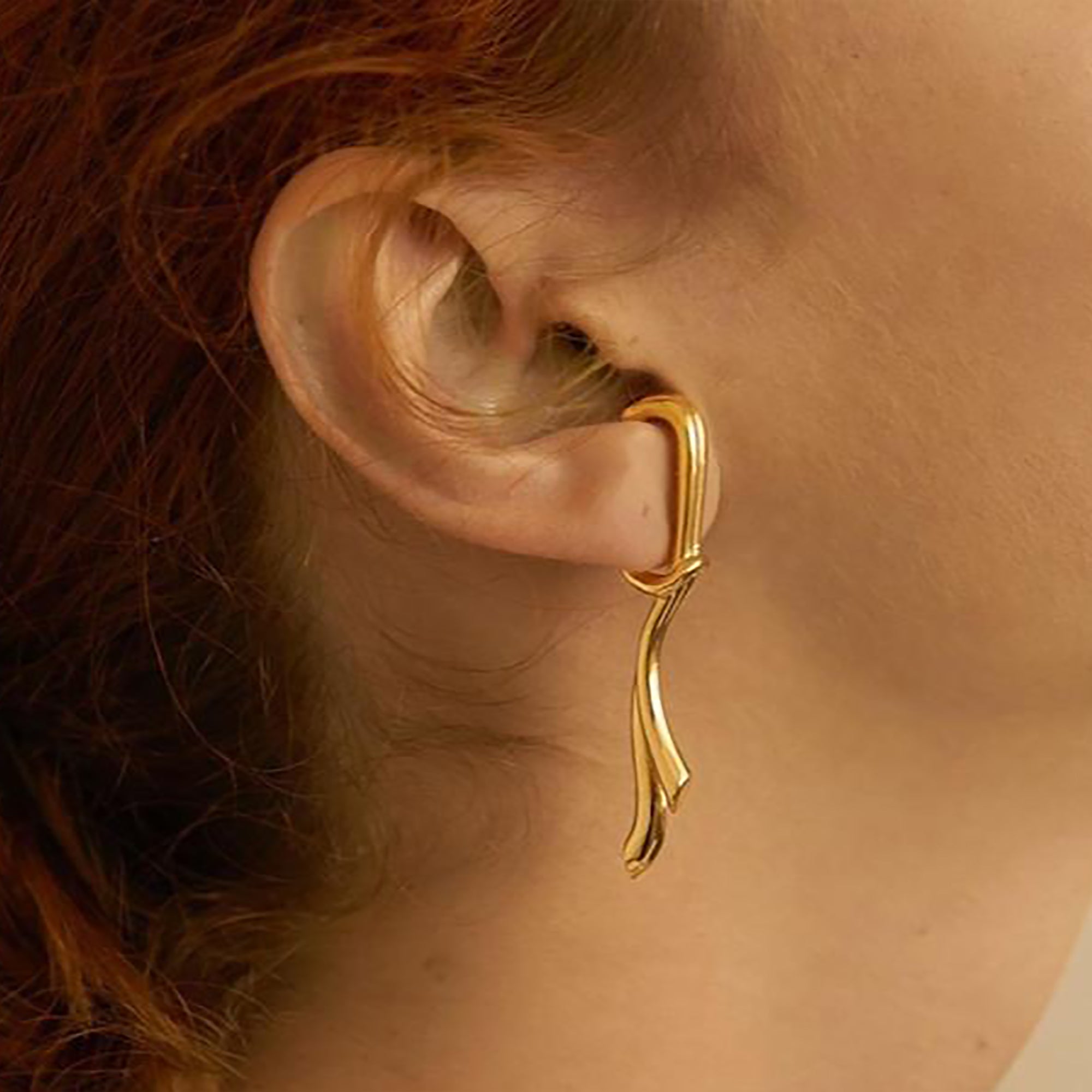 18K Gold Plated Deco Ear Cuff Earrings wedding fashion show gift influencer
