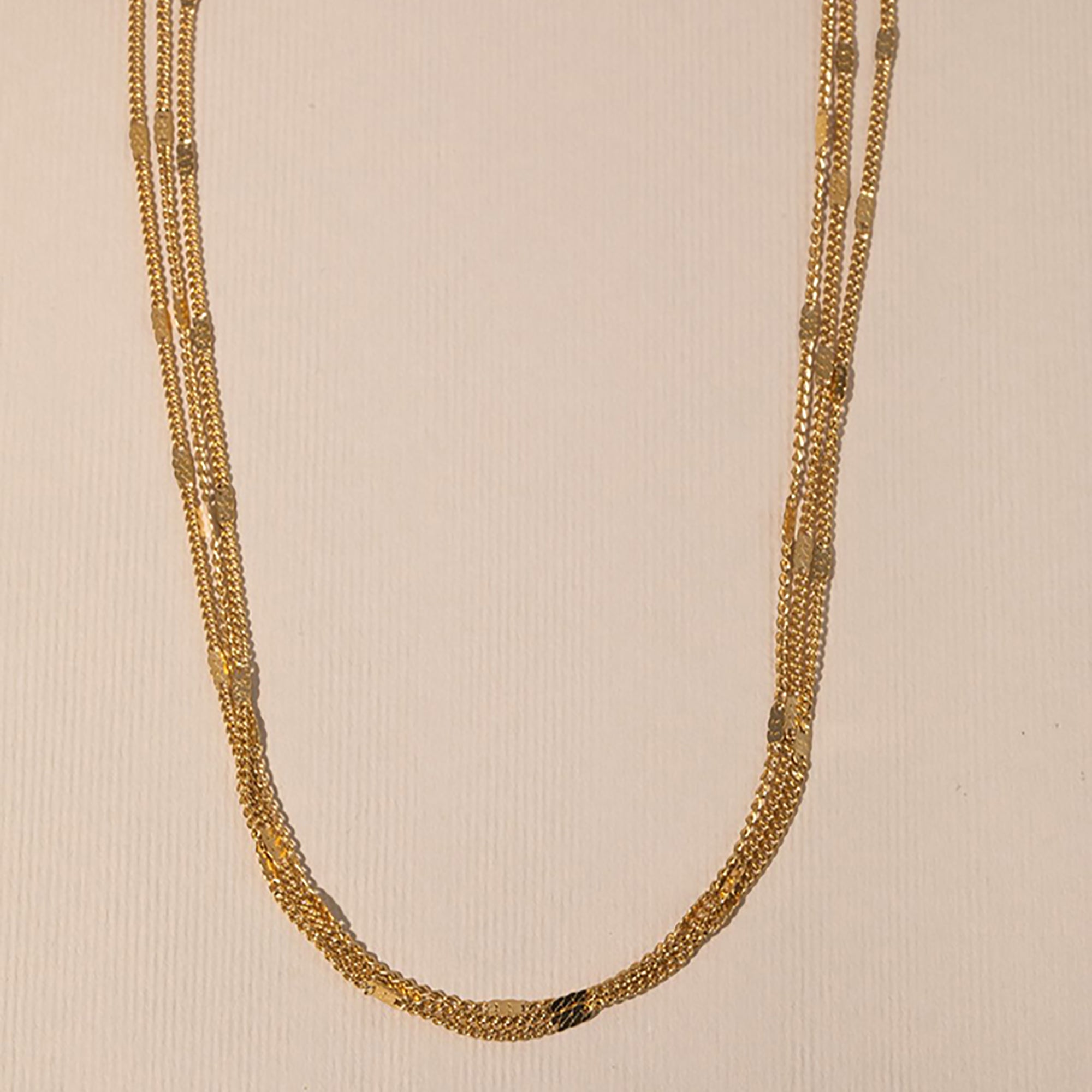 Gold Plated Layered Necklace Valentine Day Gift