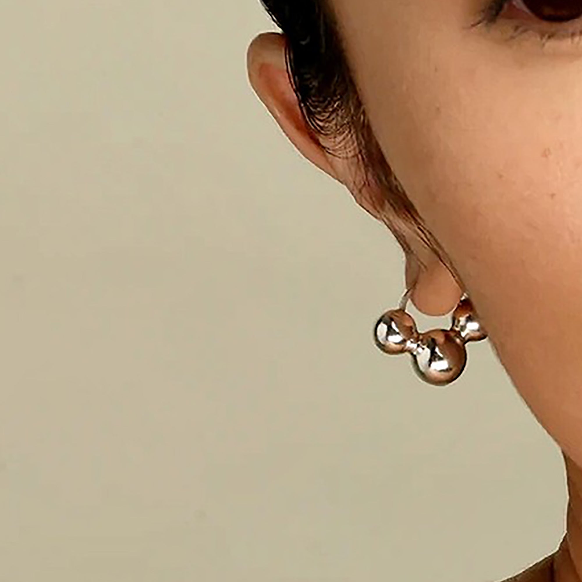 Gold Plated Metal Ball Hoop Earrings Valentine Day Gift