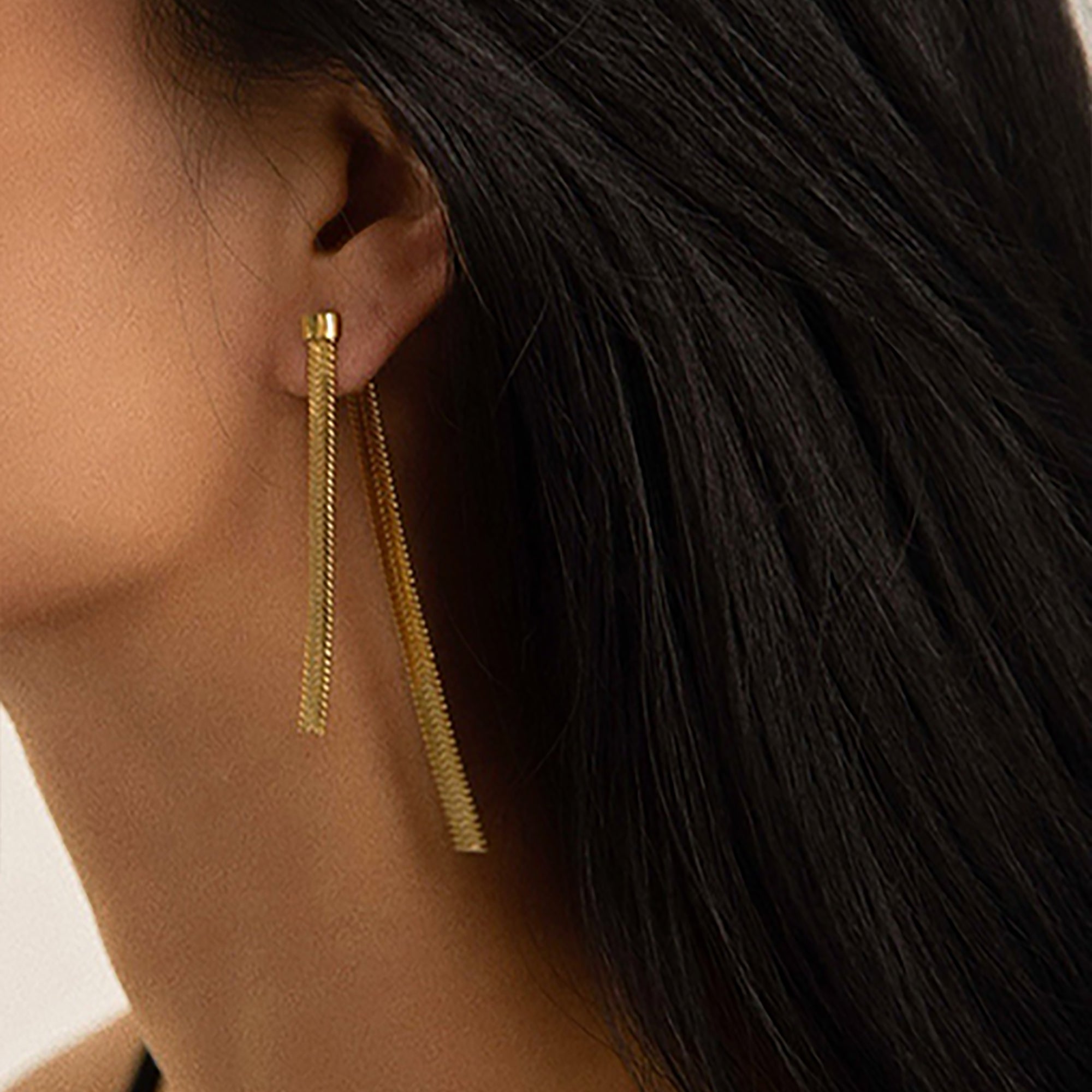 Gold Plated Double Side Earrings Valentine Day Gift