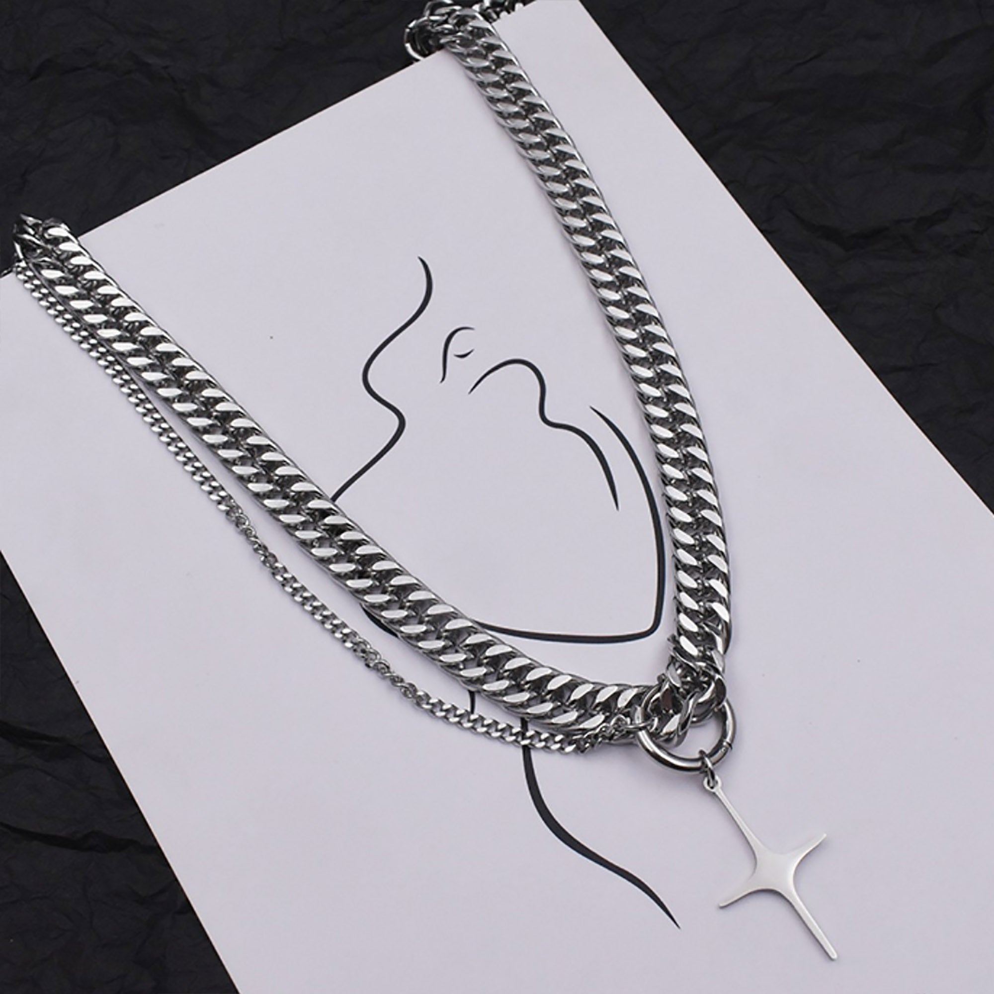 Stainless Steel 48+6cm Necklace Valentine Day Gift KOL / Youtuber / Celebrity / Fashion Icon styling