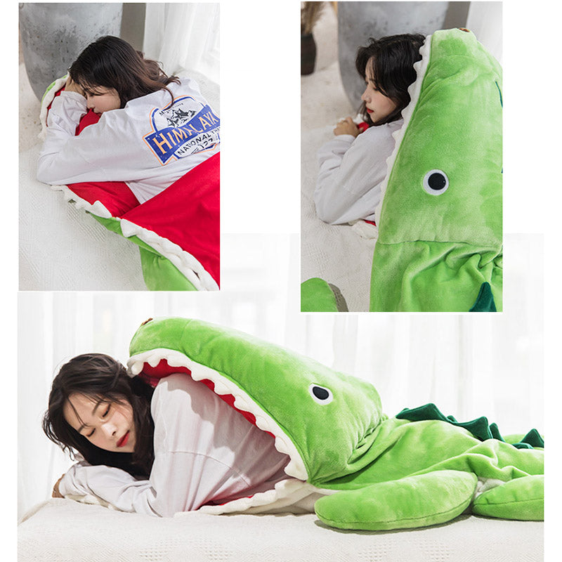 190 x 90 cm Crocodile Blanket for Boys Girls Super Soft Cozy Flannel Hoodie Shark Tail Wearable Fleece Throw Blanket Kids Cosplay Shark Costume Shark Gifts for Shark Lovers, Cosplay Shark)