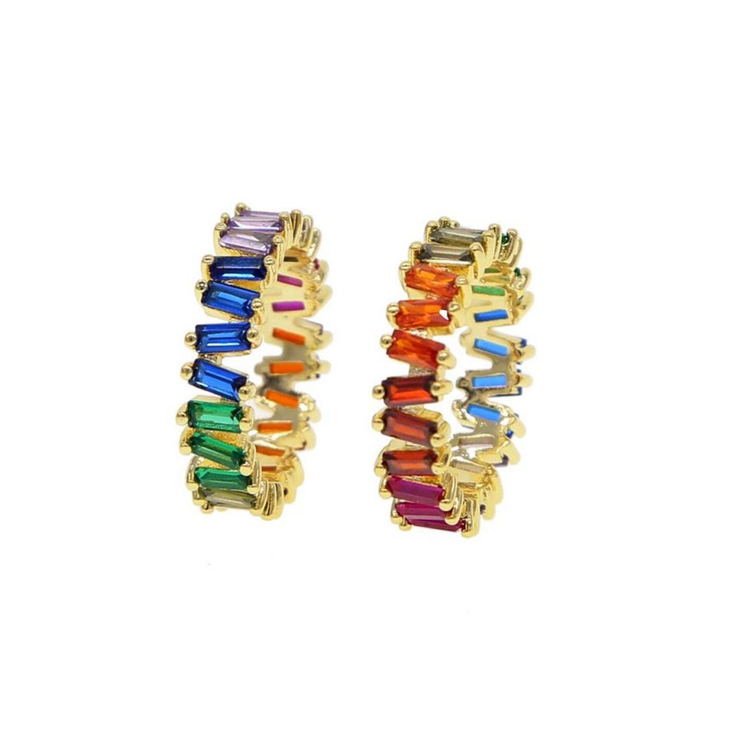 Colored CZ Baguette Band Ring