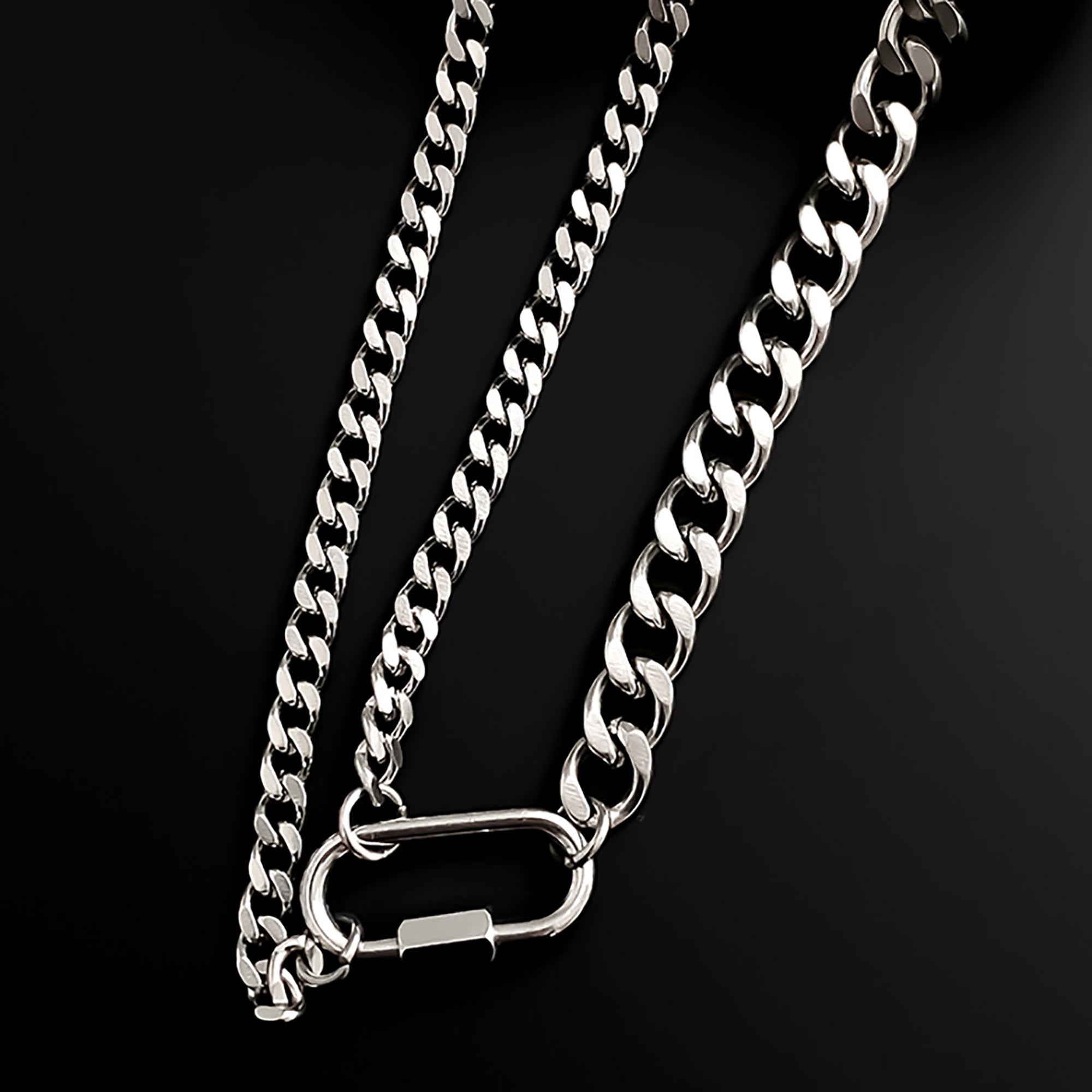 Stainless Steel 55cm w/ Buckle Layered Necklace Valentine Day Gift KOL / Youtuber / Celebrity / Fashion Icon styling