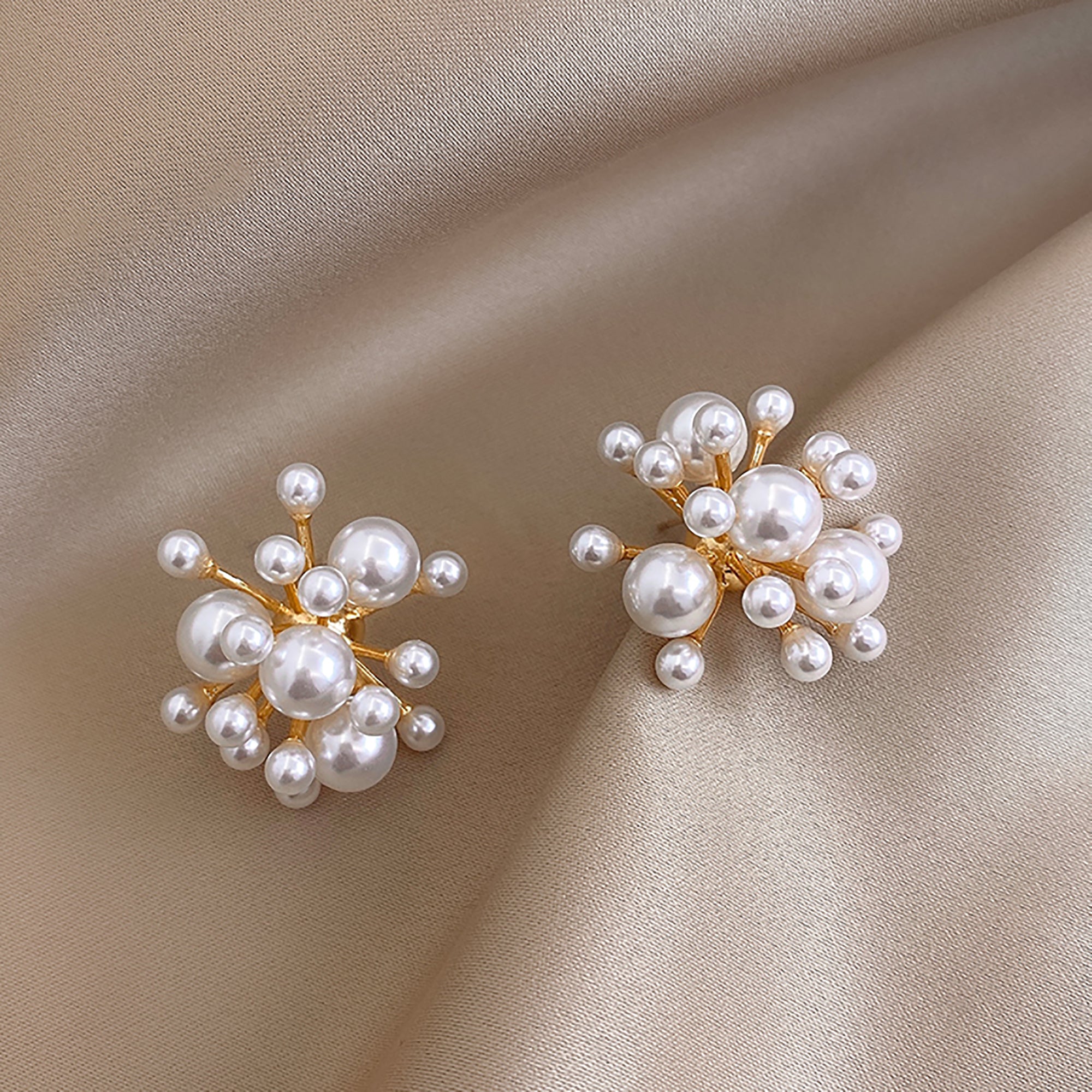 18K Gold Plated Star w/ Pearl Stud Earrings Valentine Day Gift Valentine Day Gift birthday party anniversary