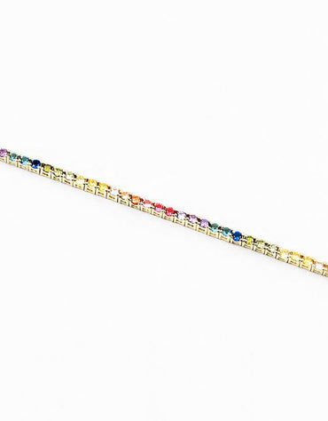 Multi-Colored CZ Link Bracelet