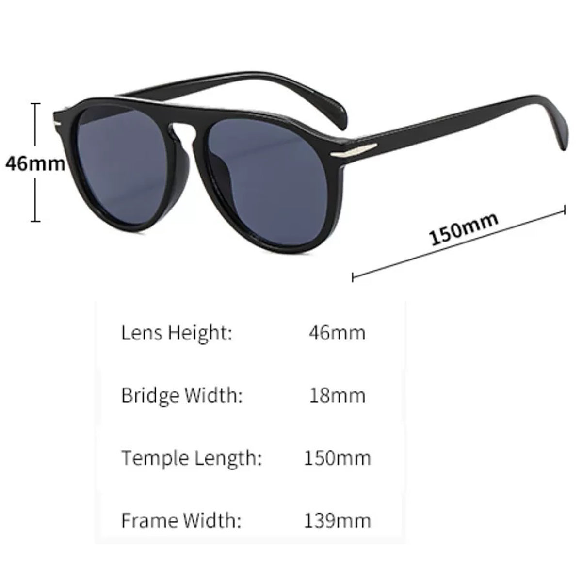 Unisex 46mm Sunglasses