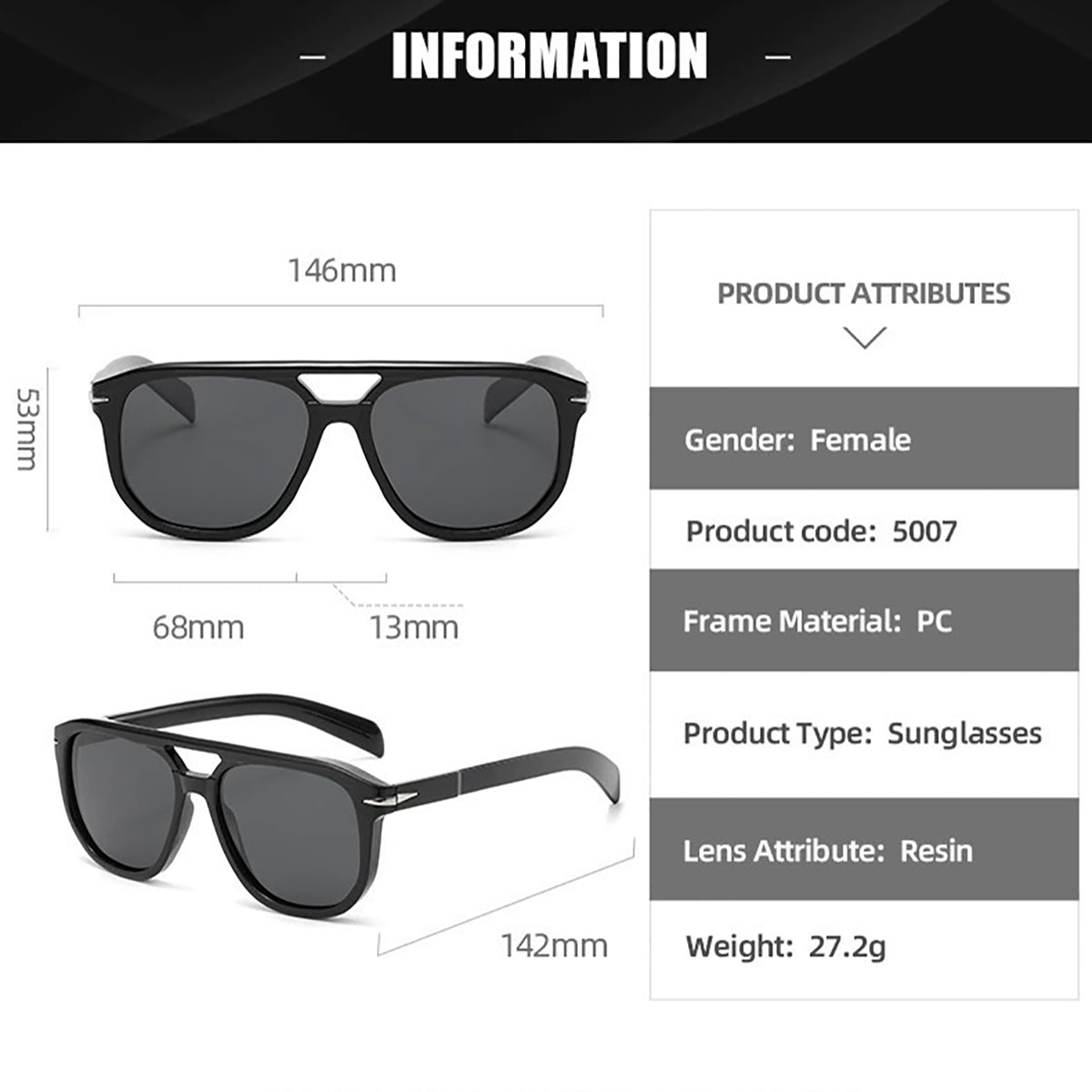 Unisex 53mm Sunglasses Aviator