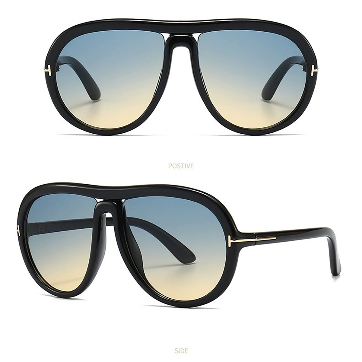 Unisex Oversized 58mm Sunglasses Aviator