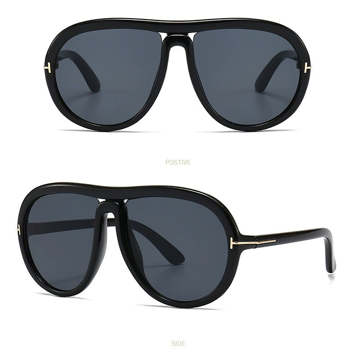 Unisex Oversized 58mm Sunglasses Aviator