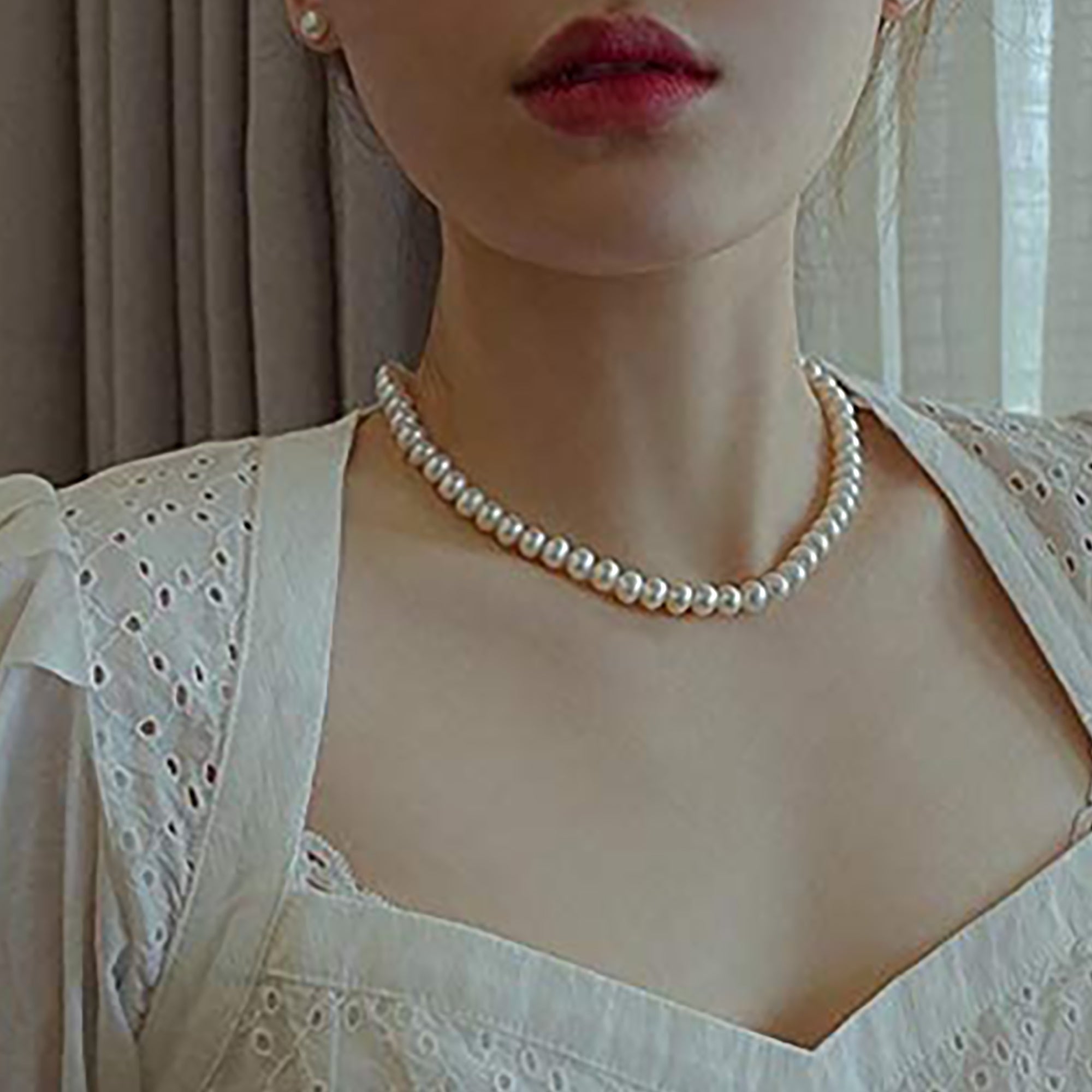 3-8 mm / 17 inches Pearl Choker Pearl Chain Cultured Handpicked Pearl Necklace