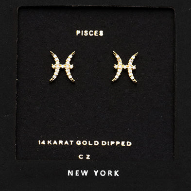 PISCES CZ Star Earrings