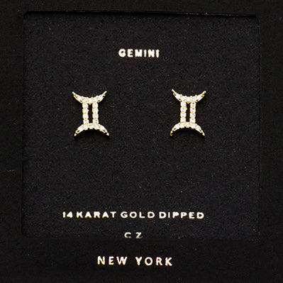 GEMINI CZ Star Earrings