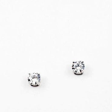 (CZ) AnChus 5mm Round CZ Stud Earrings