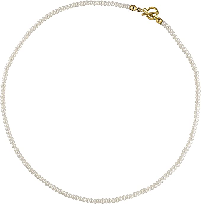 18K Gold Plated Pearls Link Necklace