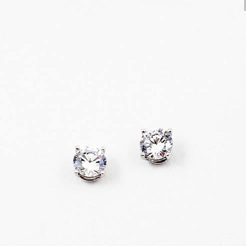 (CZ) AnChus 8mm Round CZ Stud Earrings