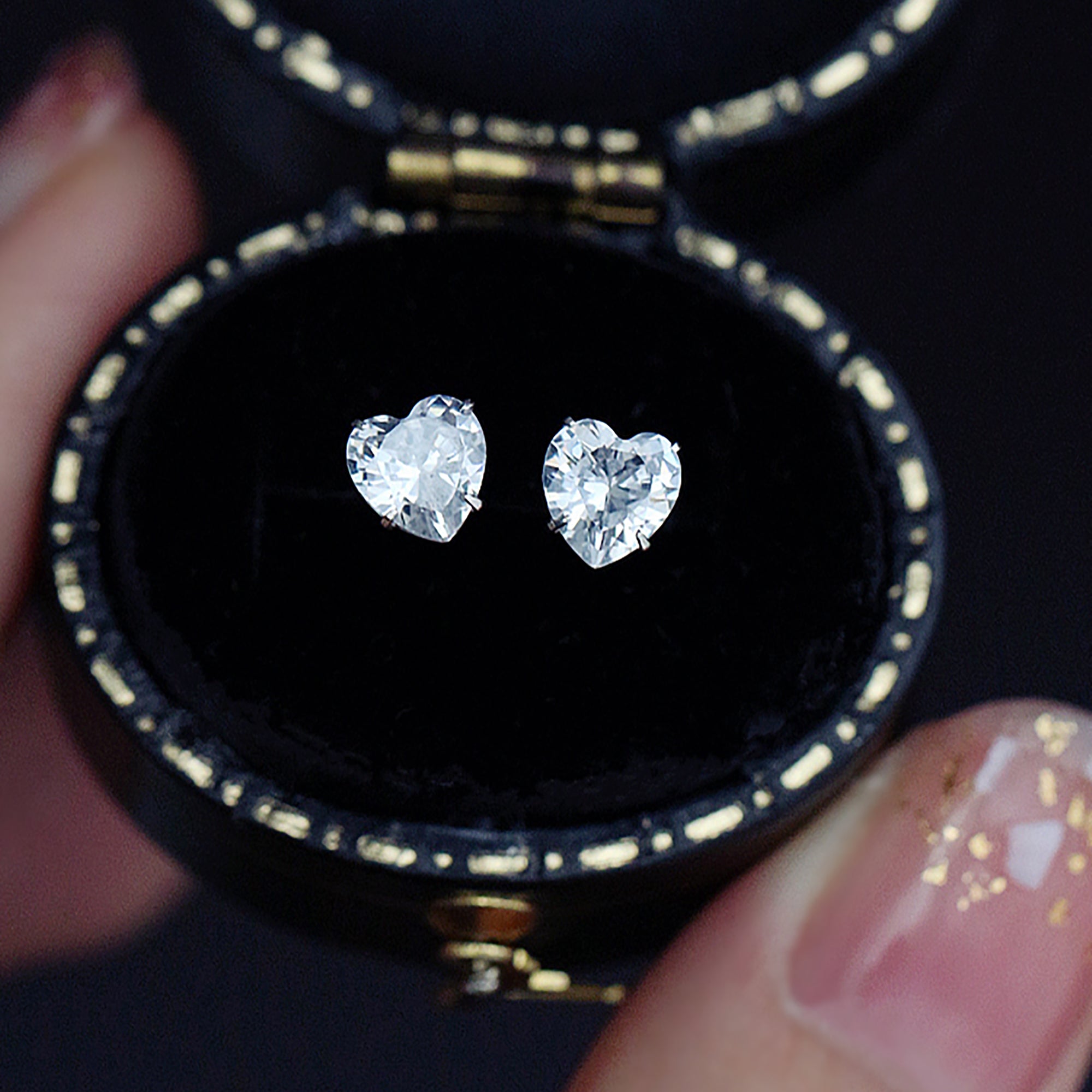 (3 / 4 / 5 mm) 925 Sterling Silver CZ Heart Stud Earrings Gift Party wedding influencer styling KOL / Youtuber / Celebrity / Fashion Icon