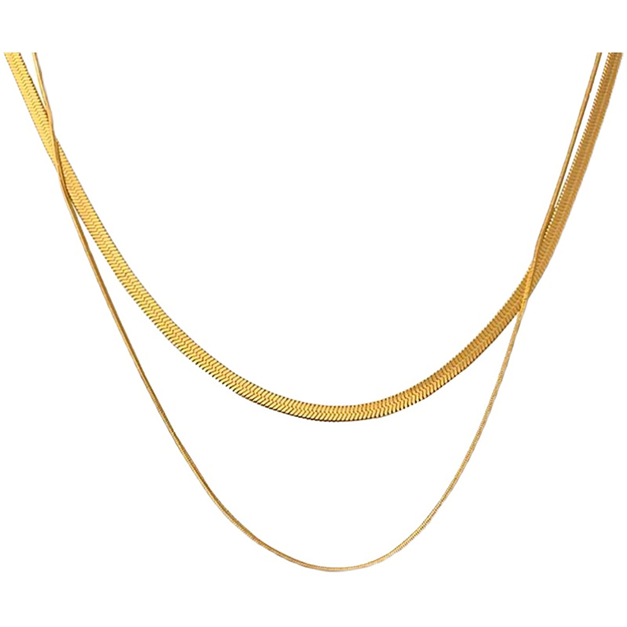 Gold Plated Layered Metal Chain Necklace Gift wedding influencer styling  KOL / r / Celebrity / Fashion Icon picked