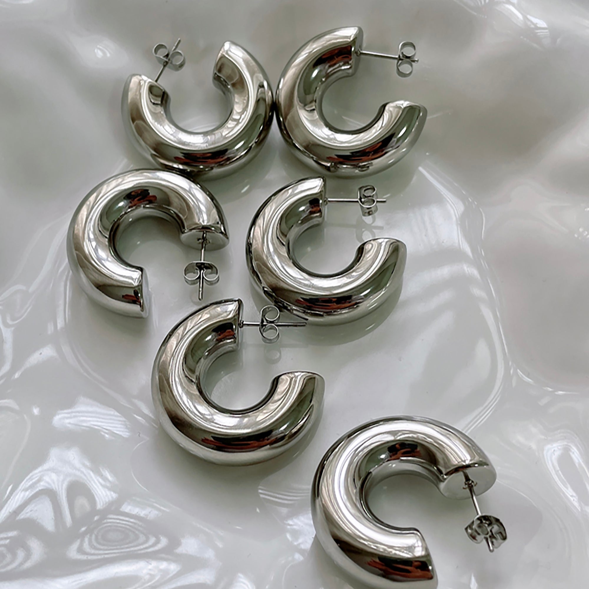 Stainless Steel Simple Hoop Earrings