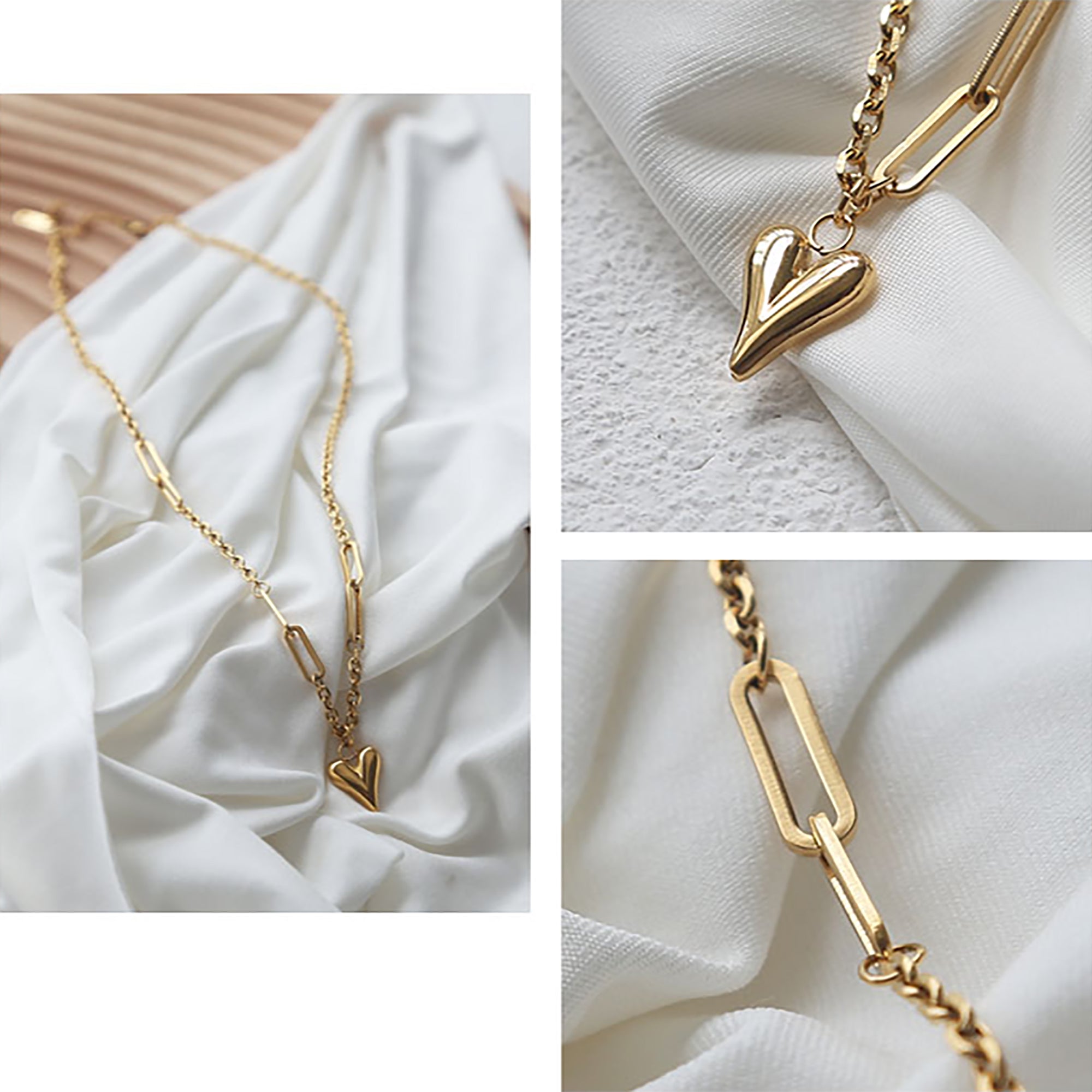 18K Gold Plated Heart Pendant Necklace Gift wedding influencer styling KOL / Youtuber / Celebrity / Fashion Icon picked