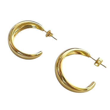 Vintage Gold Plated C Hoop Earrings Gift wedding influencer styling KOL / Youtuber / Celebrity / Fashion Icon