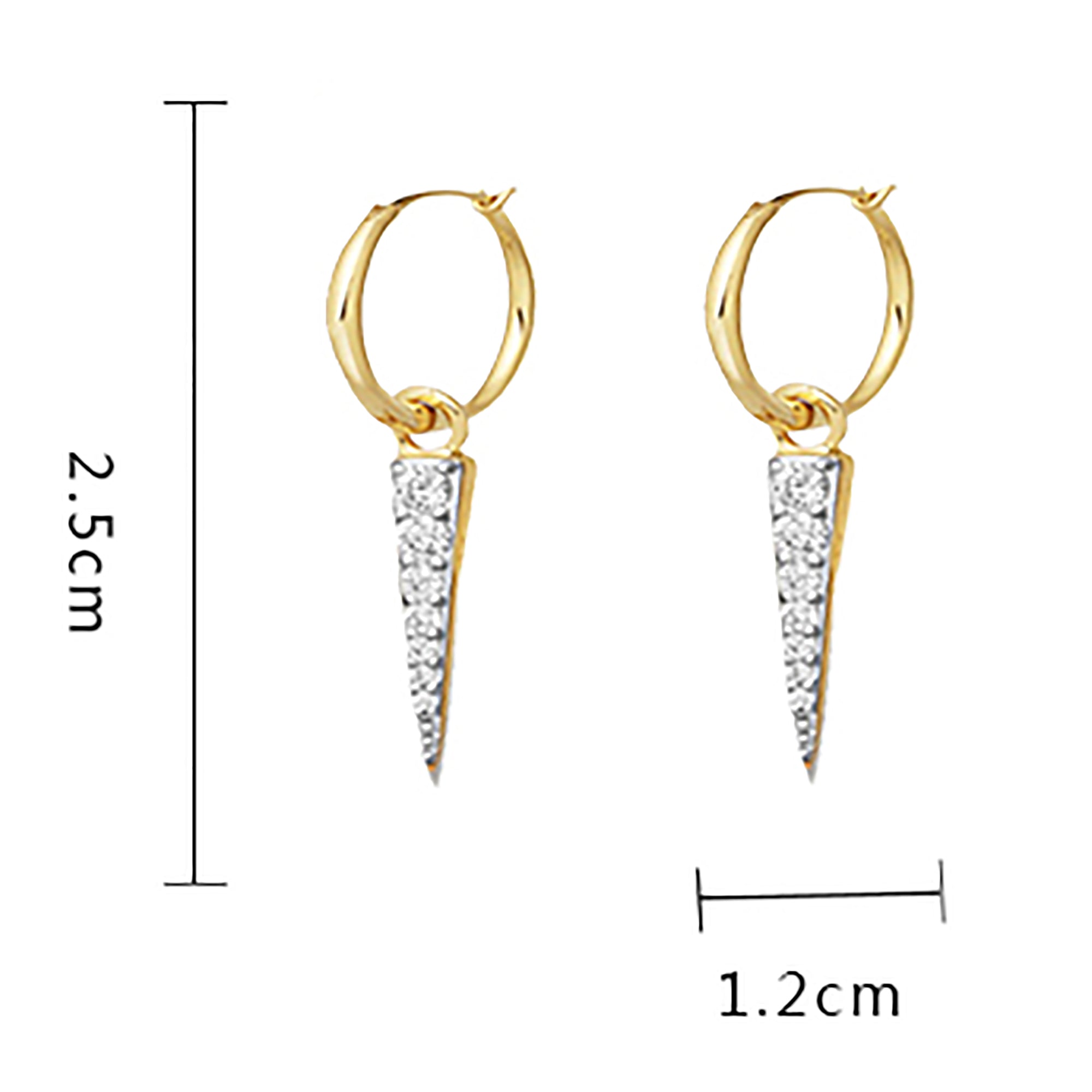 18K Gold Plated Hoop w/ CZ Spike Earrings