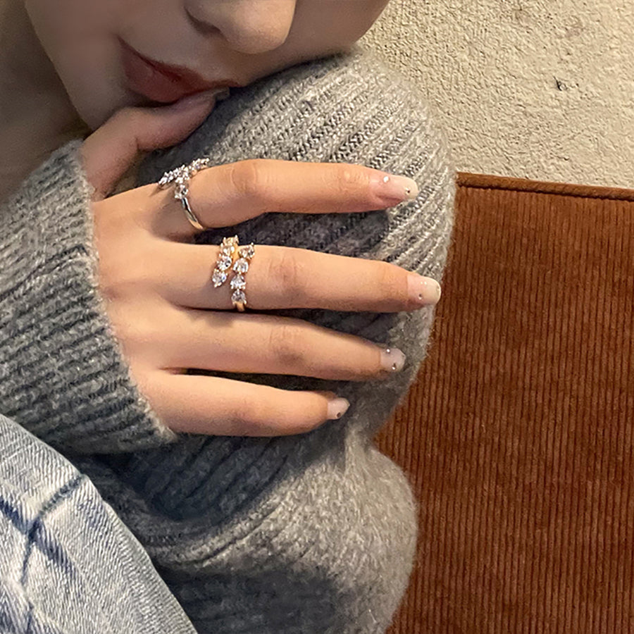 Gold Plated w/ Cateye CZ Cocktail Ring gift holiday
