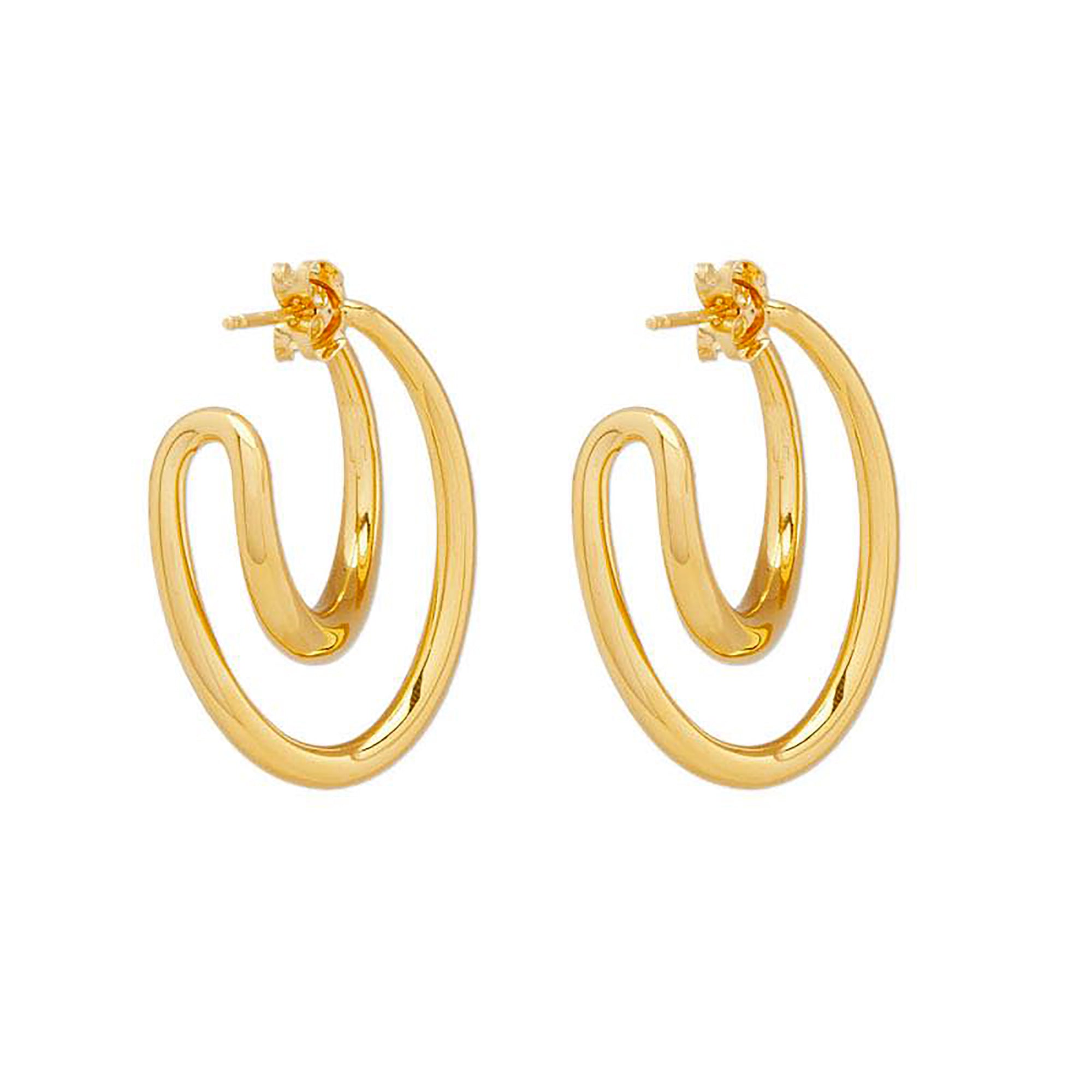 Gold Plated Statement Hoop Earrings