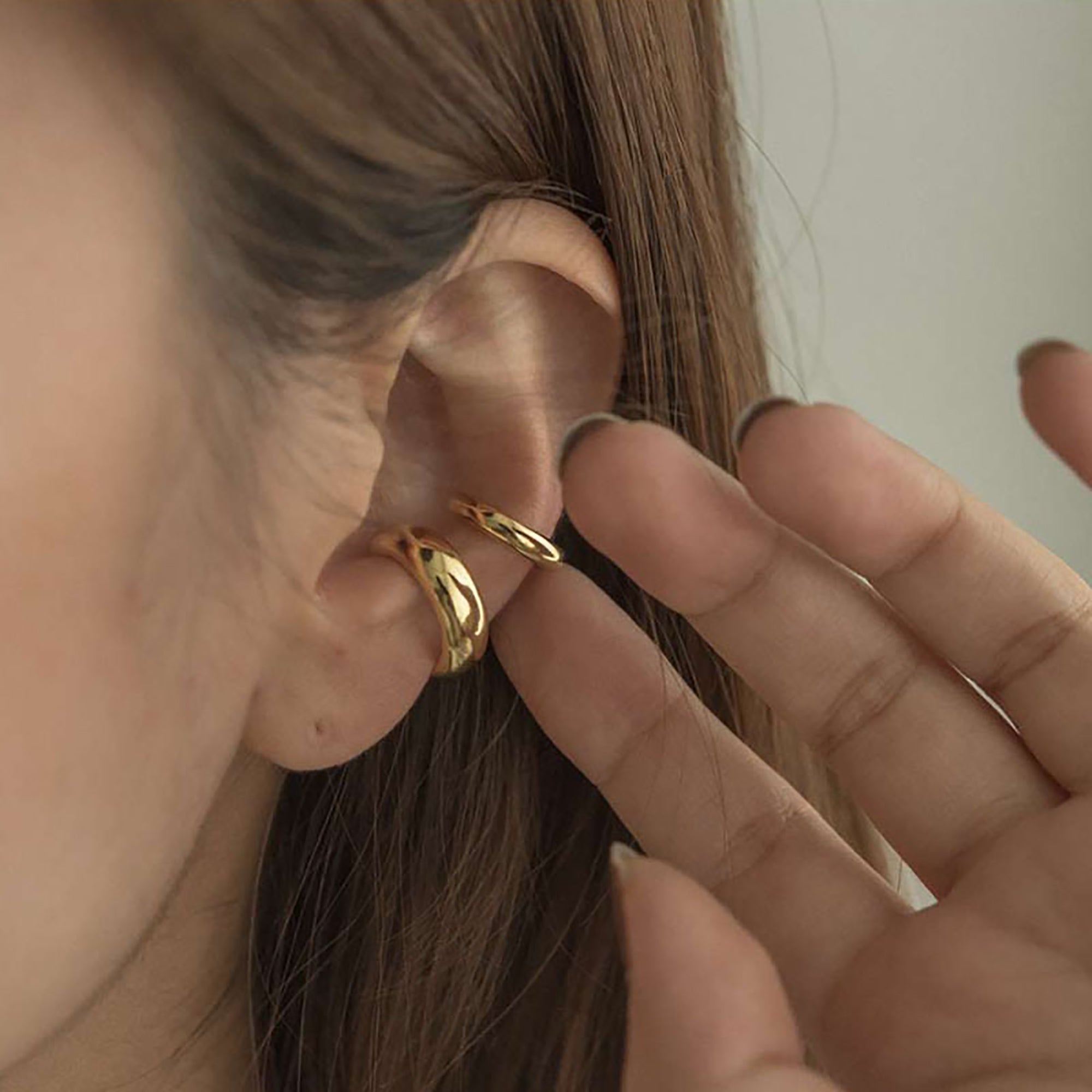 18K Gold Plated Suspender Ear Cuff Earrings