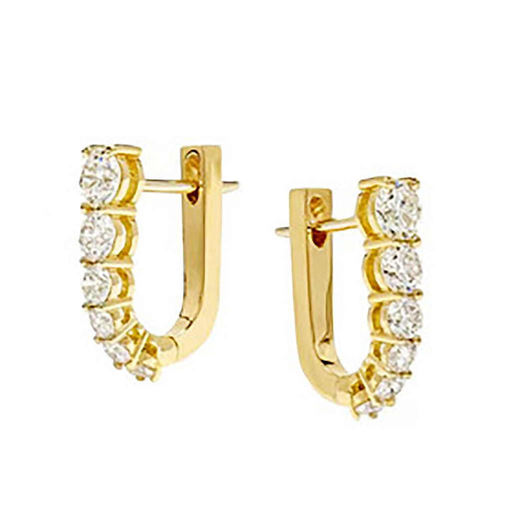 Gold Plated Hoop w/ CZ Earrings