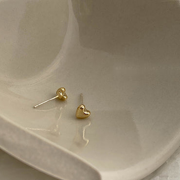 Gold Plated Mini Heart Stud Earrings Gift wedding influencer styling KOL / Youtuber / Celebrity / Fashion Icon