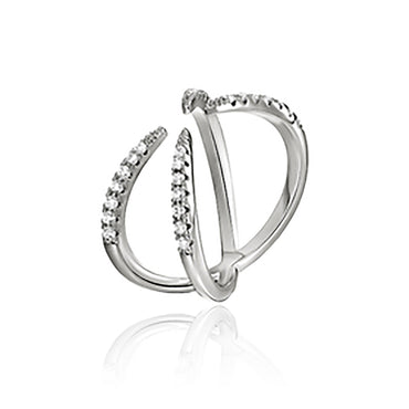 White Gold Plated CZ Deco Ring gift