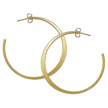 Gold Dipped Hoop Earrings - (2.25")