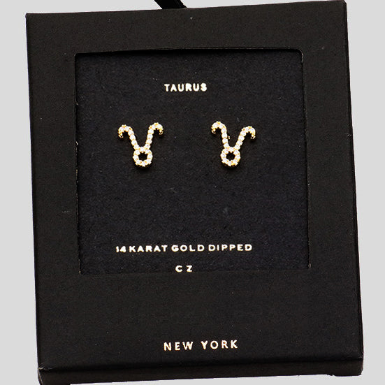 TAURUS CZ Star Earrings