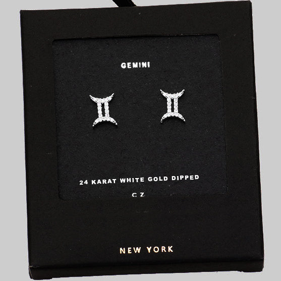 GEMINI CZ Star Earrings