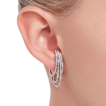 Gold Plated w/ CZ Suspender Ear Cuff Earrings